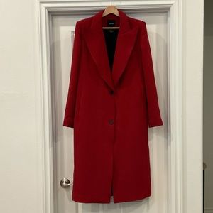 Smythe Peaked Lapel Coat, Color - Brick, Size 8